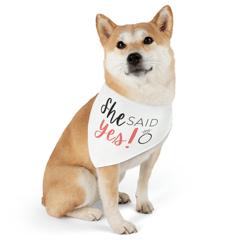 She Said Yes Pet Bandana Engagement Proposal Outfit