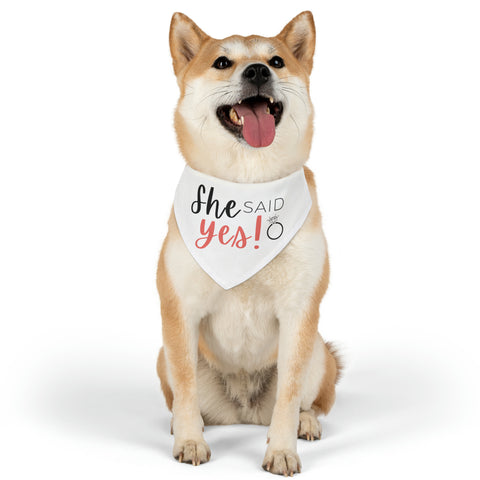 She Said Yes Pet Bandana Engagement Proposal Outfit