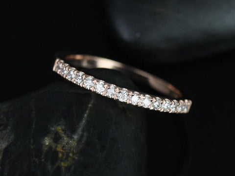 14kt Matching Band to Barra/Samina 9mm or 10mm Pave Diamond HALFWAY Eternity Ring - Rosados Box