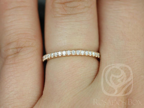 14kt Matching Band to Tabitha or Toni 9x6mm/10x7mm Diamonds HALFWAY Eternity Rings - Rosados Box