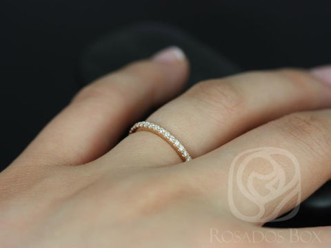 14kt Matching Band to Tabitha or Toni 9x6mm/10x7mm Diamonds HALFWAY Eternity Rings - Rosados Box