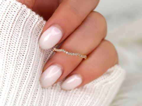 14kt Matching Band to Tressa/Tyra/Tilly Diamonds Curved HALFWAY Eternity Ring - Rosados Box