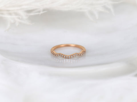 14kt Matching Band to Tressa/Tyra/Tilly Diamonds Curved HALFWAY Eternity Ring - Rosados Box