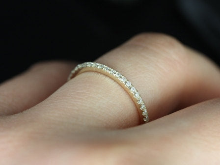 14kt Gold Matching Band to Romani 7x5mm/8x6mm Rebecca HALFWAY Eternity Ring - Rosados Box