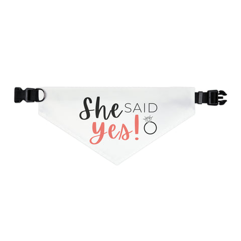 She Said Yes Pet Bandana Engagement Proposal Outfit