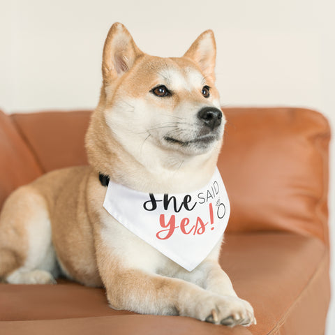 She Said Yes Pet Bandana Engagement Proposal Outfit