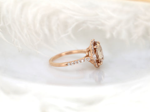 6.53cts Ready to Ship Bridgette 14kt Rose Gold Cognac Champagne Zircon Diamonds Unique Oval Halo Ring