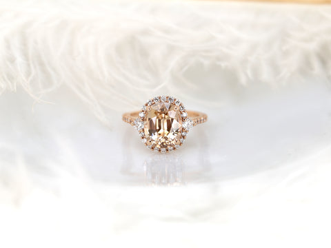 6.53cts Ready to Ship Bridgette 14kt Rose Gold Cognac Champagne Zircon Diamonds Unique Oval Halo Ring