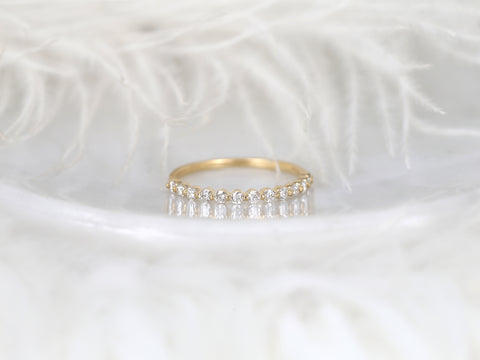 Ready to Ship Petite Naomi 14kt Yellow Gold Diamond Floating HALFWAY Eternity Band Ring - Rosados Box