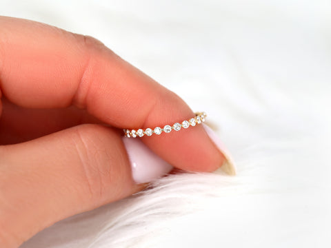 Ready to Ship Petite Naomi 14kt White Gold Diamond Single Prong ALMOST Eternity Ring - Rosados Box