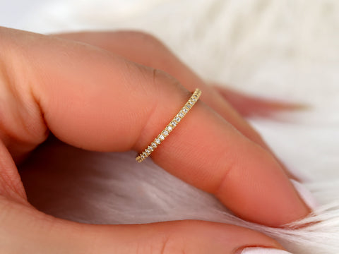 Priscilla 14kt Gold Ultra Thin Diamonds ALMOST Eternity Ring