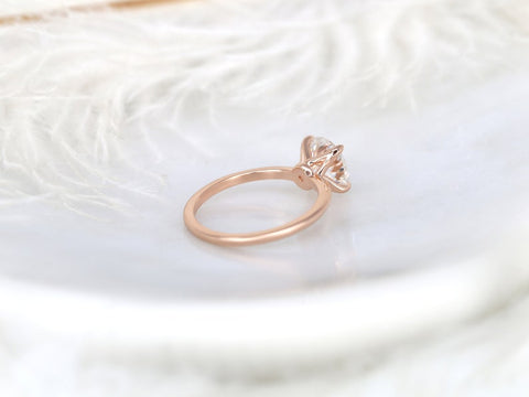 2ct Freesia 8mm 14kt Rose Gold Moissanite Minimalist Round Solitaire Ring