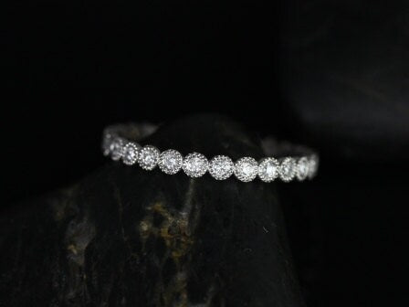 Ready to Ship Petite Bubbles WITH MILGRAIN Platinum Diamond FULL Eternity Ring,Diamond Eternity Ring,Anniversary Gift,Unique Wedding Ring