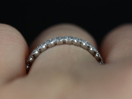 Ready to Ship Petite Bubbles WITH MILGRAIN Platinum Diamond FULL Eternity Ring,Diamond Eternity Ring,Anniversary Gift,Unique Wedding Ring