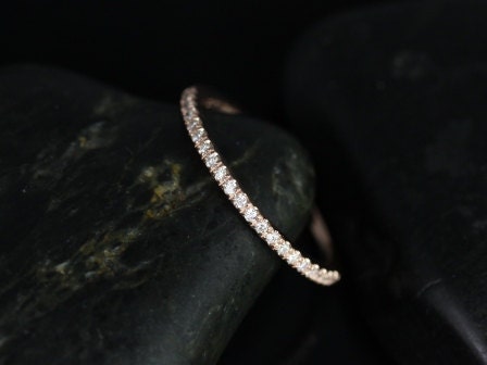 14kt Rose Gold Matching Band to Romani 7x5mm/8x6mm Rebecca HALFWAY Eternity Ring