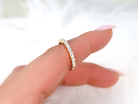 14kt Matching Wedding Ring to Sally Pave Diamond HALFWAY Eternity Ring