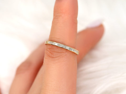 Charlene 14kt Gold Channel Set Diamond HALFWAY Eternity Ring,Princess Cut Diamond Ring,Anniversary Ring,Dainty Diamond Band,Wedding Ring