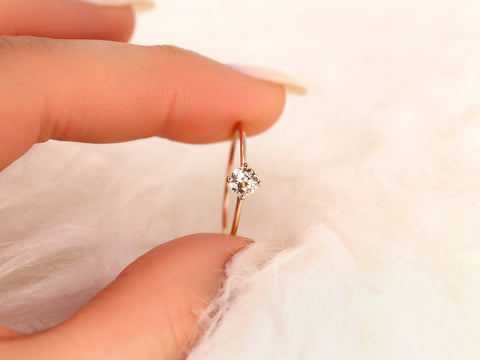 0.43ct Ready to Ship Ultra Petite Kiki 14kt Rose Gold Peach Sapphire Kite Set Ring,Pinky Ring,Birthday Gift,Minimalist Ring,Sapphire Ring