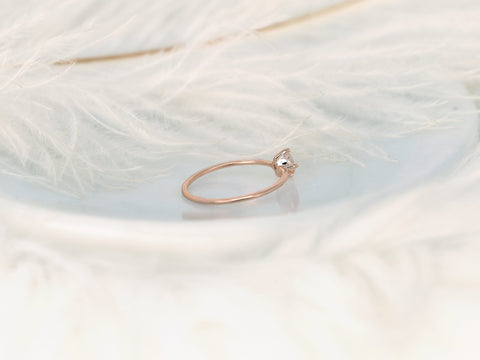 0.43ct Ready to Ship Ultra Petite Kiki 14kt Rose Gold Peach Sapphire Kite Set Ring,Pinky Ring,Birthday Gift,Minimalist Ring,Sapphire Ring