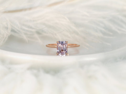 1.46ct Louise 14kt Rose Gold Blush Spinel Emerald Solitaire Ring,Emerald Cut Engagement Ring,Pink Spinel Ring,Birthday Gift,Gift For Her