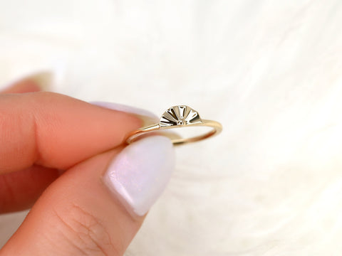 Sunrise 14kt Gold Ring,Sunset Ring,Fan Ring,Pinky Ring,Solid Gold Ring,Gift For Her,Layering Ring,Birthday Gift,Anniversary Gift,Dainty Ring