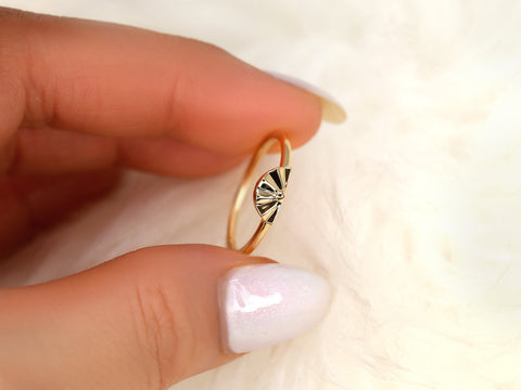 Sunrise 14kt Gold Ring,Sunset Ring,Fan Ring,Pinky Ring,Solid Gold Ring,Gift For Her,Layering Ring,Birthday Gift,Anniversary Gift,Dainty Ring