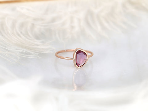 1.28ct Ready to Ship Donatella Pebble 14kt Rose Magenta Pink Sapphire Ring,Unique Sapphire Ring,Bezel Set Ring,Minimalist Ring,Dainty Ring