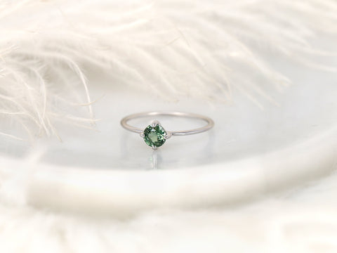 0.50ct Ready to Ship Ultra Petite Kiki 14kt White Gold Teal Sapphire Kite Set Ring,Stacking Ring,Dainty Ring,Birthday Gift,Gift For Her