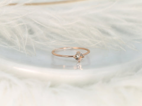 0.43ct Ready to Ship Ultra Petite Kiki 14kt Rose Gold Peach Sapphire Kite Set Ring,Pinky Ring,Birthday Gift,Minimalist Ring,Sapphire Ring