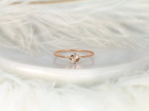 0.43ct Ready to Ship Ultra Petite Kiki 14kt Rose Gold Peach Sapphire Kite Set Ring,Pinky Ring,Birthday Gift,Minimalist Ring,Sapphire Ring