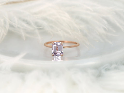 1.46ct Louise 14kt Rose Gold Blush Spinel Emerald Solitaire Ring,Emerald Cut Engagement Ring,Pink Spinel Ring,Birthday Gift,Gift For Her