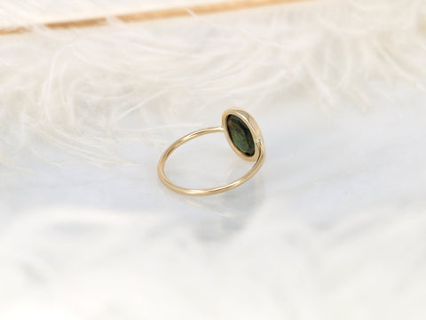 2.36ct Ready to Ship Donatella Oval 14kt Amazon Forest Green Sapphire Ring,Unique Sapphire Ring,Bezel Set Ring,Oval Cut Ring,Minimalist Ring