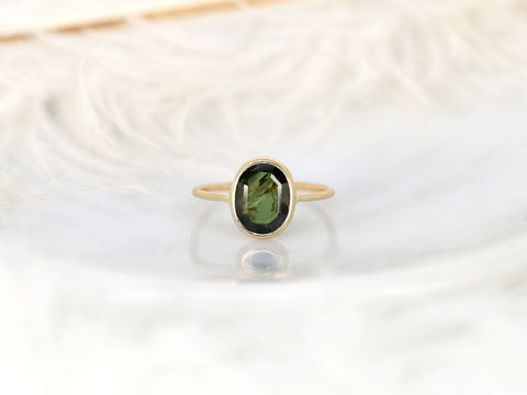 2.36ct Ready to Ship Donatella Oval 14kt Amazon Forest Green Sapphire Ring,Unique Sapphire Ring,Bezel Set Ring,Oval Cut Ring,Minimalist Ring