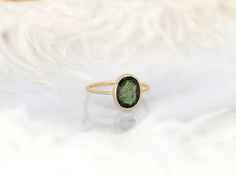 2.36ct Ready to Ship Donatella Oval 14kt Amazon Forest Green Sapphire Ring,Unique Sapphire Ring,Bezel Set Ring,Oval Cut Ring,Minimalist Ring