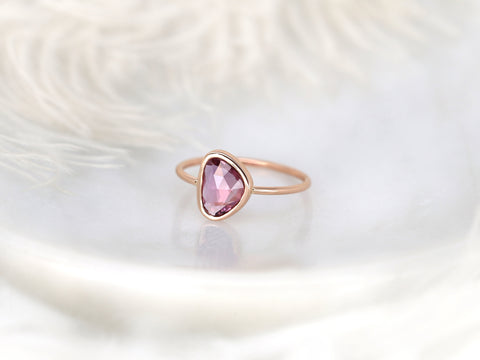 1.28ct Ready to Ship Donatella Pebble 14kt Rose Magenta Pink Sapphire Ring,Unique Sapphire Ring,Bezel Set Ring,Minimalist Ring,Dainty Ring