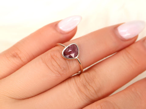 1.28ct Ready to Ship Donatella Pebble 14kt Rose Magenta Pink Sapphire Ring,Unique Sapphire Ring,Bezel Set Ring,Minimalist Ring,Dainty Ring