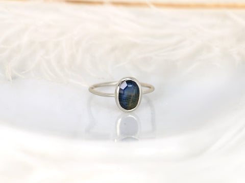 1.68ct Ready to Ship Donatella Oval 14kt White Gold Midnight Blue Sapphire Ring,Unique Sapphire Ring,Oval Cut Ring,Oval Engagement Ring