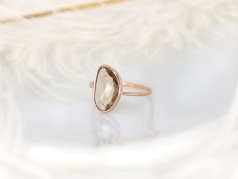 2.80ct Ready to Ship Donatella Pebble 14kt Rose Gold Rose Blush Sapphire Ring,Unique Sapphire Ring,Bezel Set Ring,Minimalist Ring,Me Ring