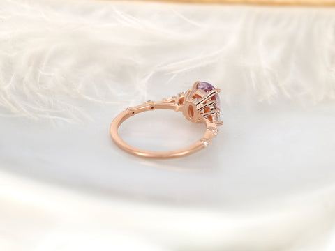 1.80ct Ready to Ship Aspen 14kt Peach Champagne Sapphire Oval Cluster Ring,Unique Sapphire Ring,September Birthstone,Anniversary Ring