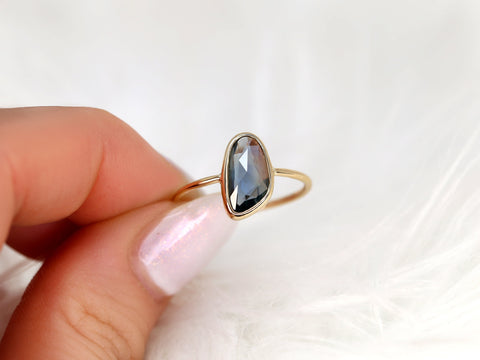 1.51ct Ready to Ship Donatella Pebble 14kt Lavender Blue Sapphire Ring,Unique Sapphire Ring,Bezel Set Ring,Minimalist Ring,Dainty Ring