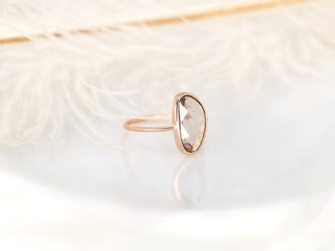 2.80ct Ready to Ship Donatella Pebble 14kt Rose Gold Rose Blush Sapphire Ring,Unique Sapphire Ring,Bezel Set Ring,Minimalist Ring,Me Ring