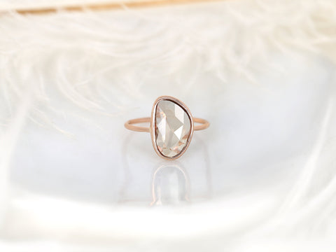 2.80ct Ready to Ship Donatella Pebble 14kt Rose Gold Rose Blush Sapphire Ring,Unique Sapphire Ring,Bezel Set Ring,Minimalist Ring,Me Ring