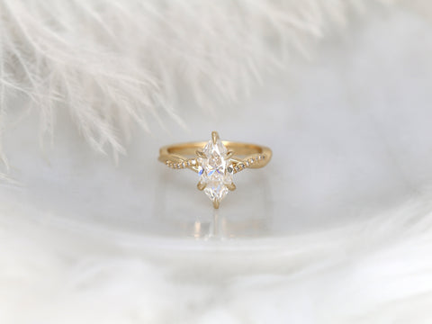 1.75ct Petite Tula 12x6mm 14kt Gold Moissanite Diamond Crossover Marquise Cut Ring,Twisted Marquise Ring,Unique Marquise Solitaire Ring