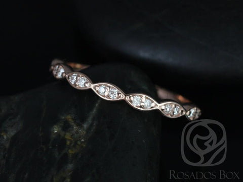 14kt Matching Band Christie/Katya/Sunny/Samantha WITHOUT Milgrain Diamonds HALFWAY Eternity Ring