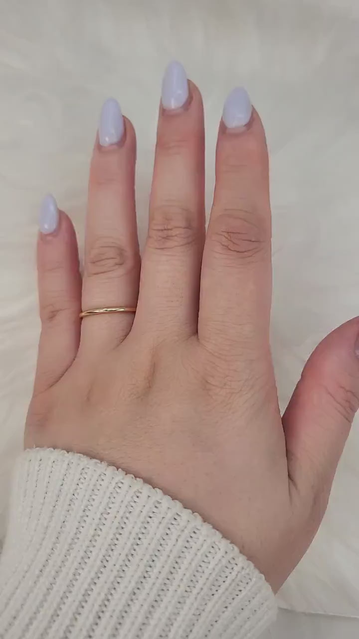 Rainbow Wire 1.5mm 14kt Dainty Gold Ring,Solid Gold Band,Gold Stacking Ring,Petite Gold Ring,Minimalist Wedding Ring,Comfort Fit Ring