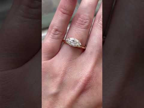 1.75ct Scarlett 12x6mm 14kt Moissanite Unique Marquise Solitaire Ring