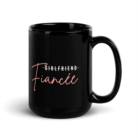 Fiancée Engaged Black Glossy Mug 15oz - Rosados Box