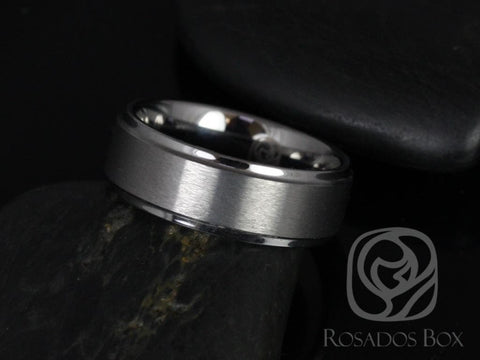 Ricky 8mm Tungsten Raised Edge Duo Finish Band