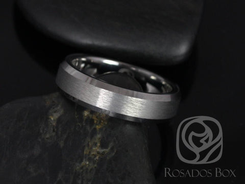 Rosados Box Drew 6mm Tungsten Beveled Edge Duo Finish Band - Rosados Box