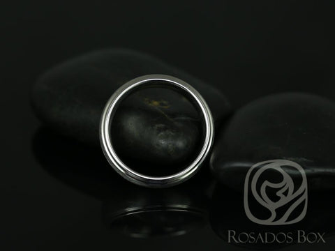 Matt 6mm Cobalt Half Round Raised Edge Duo Finish Band - Rosados Box